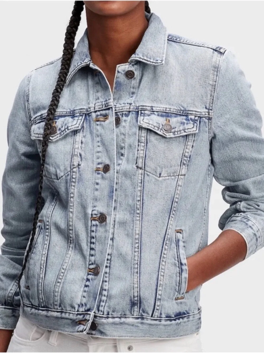 GAP Denim Icon Jacket Light Wash Jean Jacket Size Small Classic Trucker